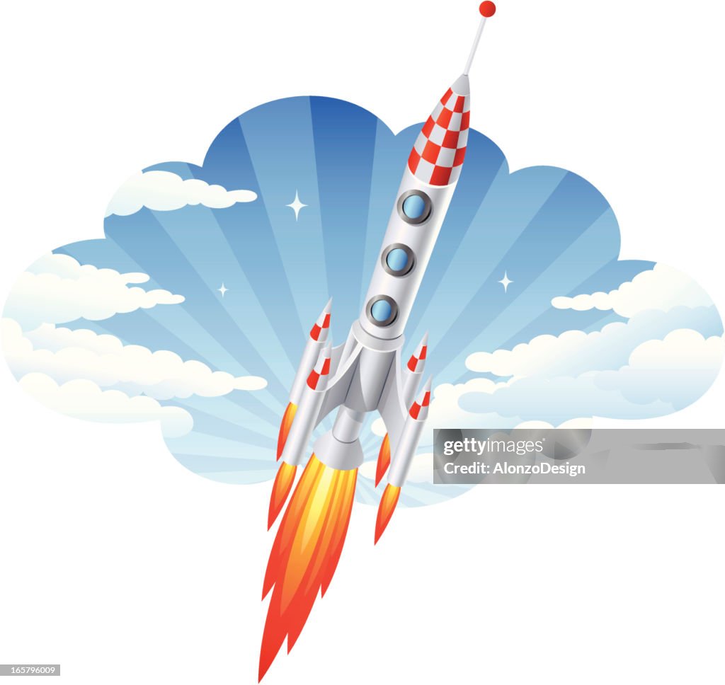 Meteorology Rockets Graphics Rocket And Clouds High-Res Vector Graphic - Getty Images