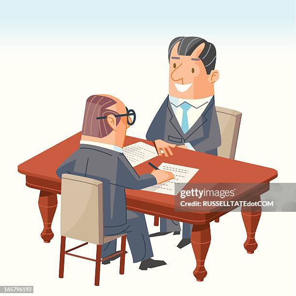 agreement - ceo desk stock illustrations