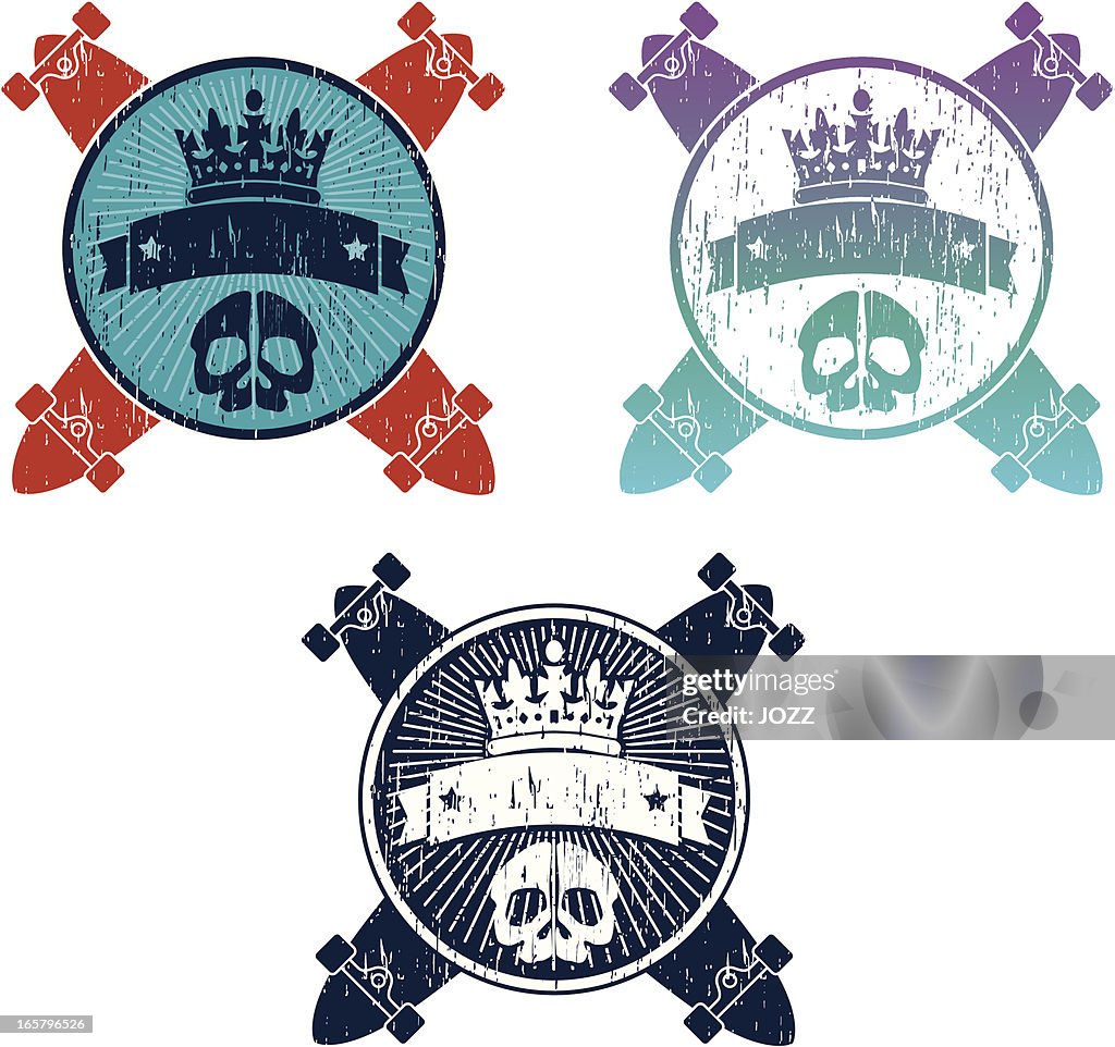 Skate and skull insignia