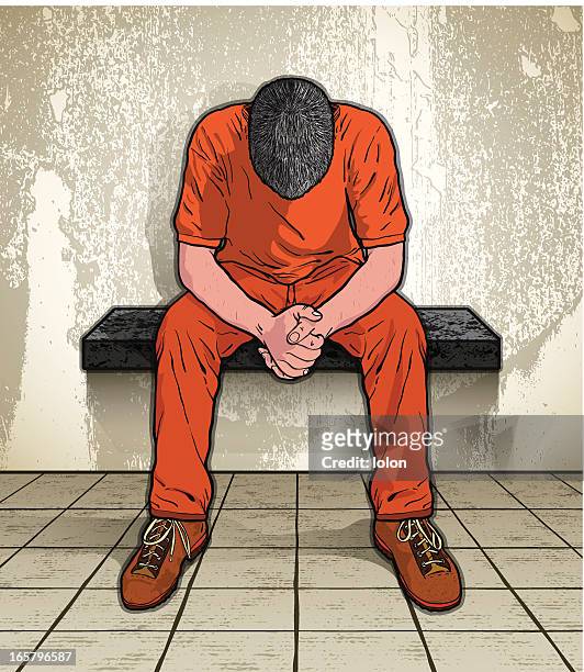 ilustrações, clipart, desenhos animados e ícones de prisioneiro em prisão - suicidio