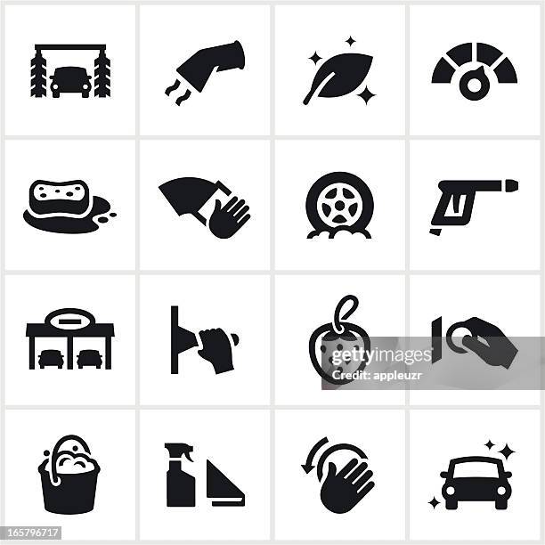black car wash icons - pressure-washing-icon stock illustrations