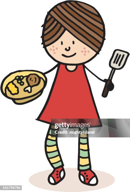 dinners ready - teenagers cooking stock illustrations