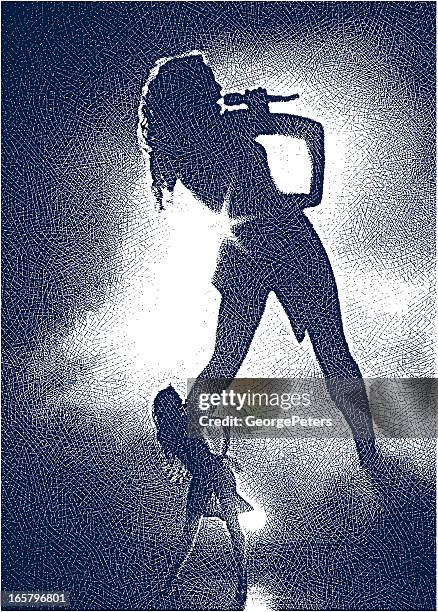 singer performing - female singer stock illustrations