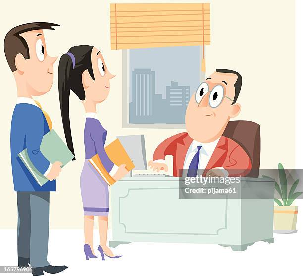 teamwork - ceo desk stock illustrations