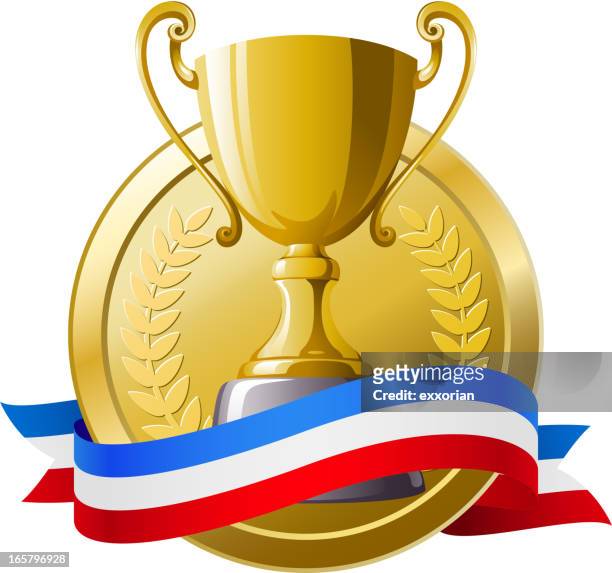 gold trophy - first place trophy stock illustrations