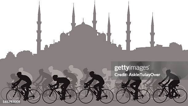 bicycle racers - racing bicycle stock illustrations