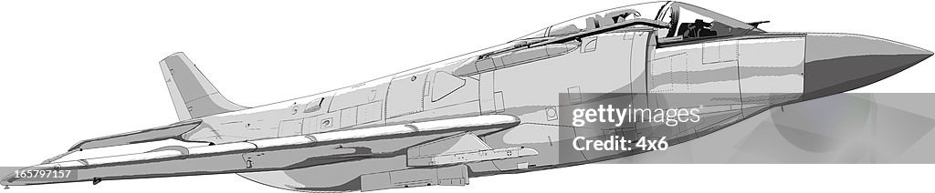 Isolated jet plane illustration