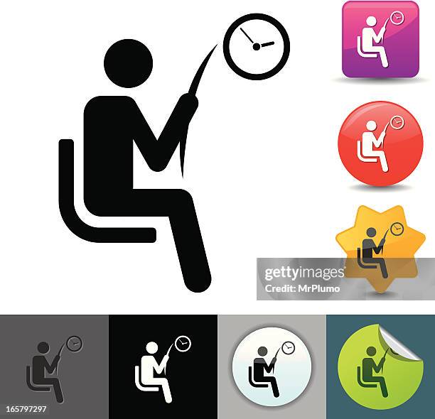 waiting room icon | solicosi series - waiting icon stock illustrations