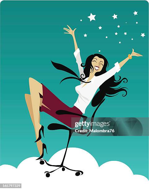 woman and stars - windsor knot stock illustrations