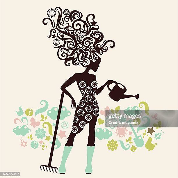 stockillustraties, clipart, cartoons en iconen met gardener. - landscape gardener