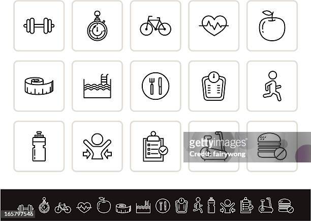 fitness icons - inch icon stock illustrations