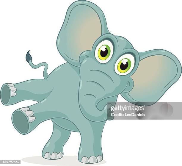 happy elephant dancing - animal ear stock illustrations