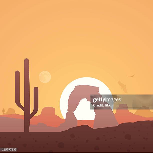 desert hintergrund - arches utah stock-grafiken, -clipart, -cartoons und -symbole