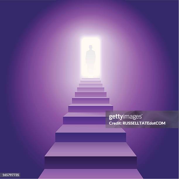 abbildung auf der treppe - ethereal stock-grafiken, -clipart, -cartoons und -symbole