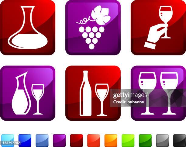 wine sommelier royalty free vector icon set stickers - champagne pyramid stock illustrations