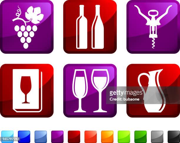 expensive wine royalty free vector icon set stickers - champagne pyramid stock illustrations