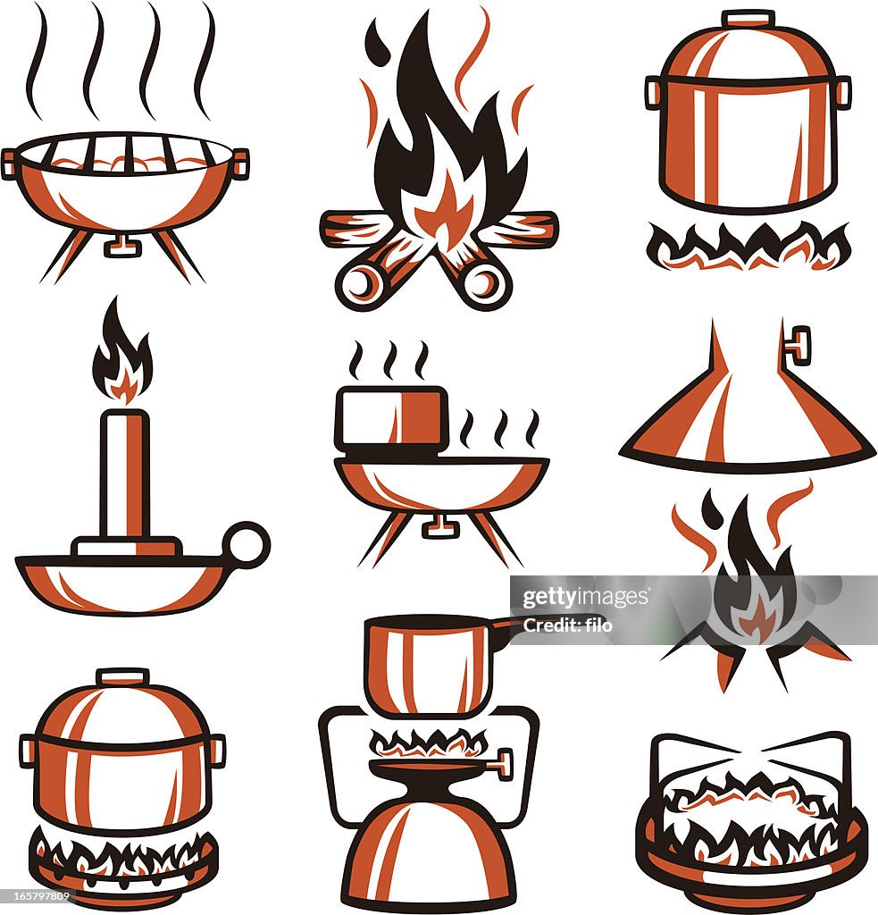Fire And Cooking Elements High-Res Vector Graphic - Getty Images