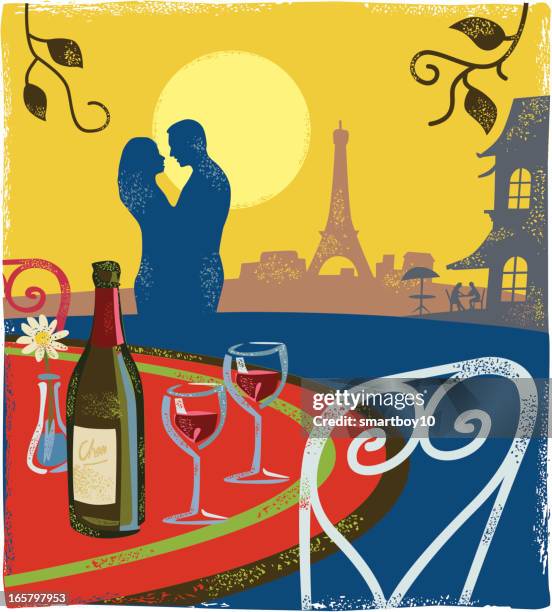 ilustrações, clipart, desenhos animados e ícones de cena romântica-paris - cultura francesa