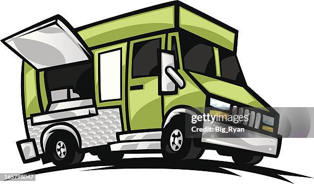 food truck - nahrungsmittelindustrie stock-grafiken, -clipart, -cartoons und -symbole