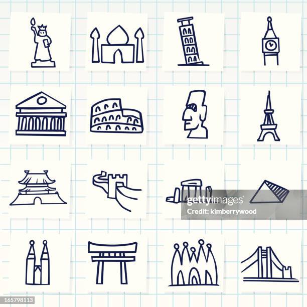 bildbanksillustrationer, clip art samt tecknat material och ikoner med landmark icon - parthenon aten