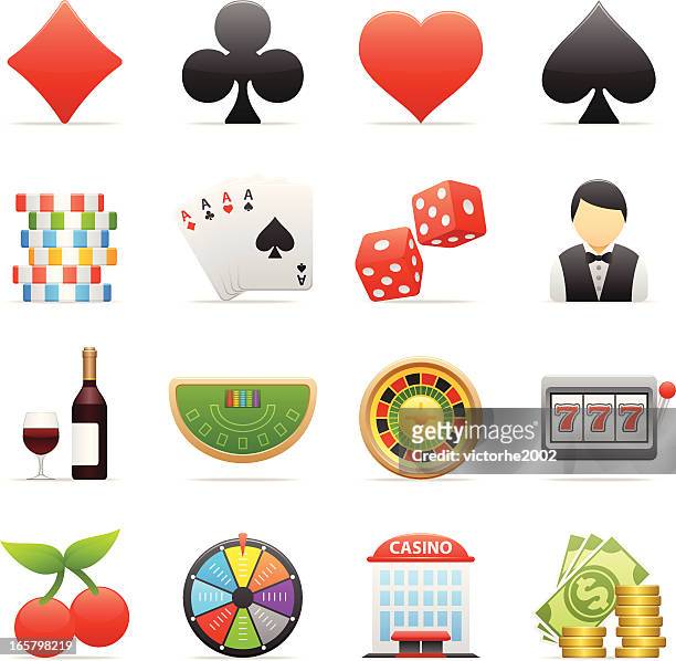 color icons - casino - croupier stock illustrations
