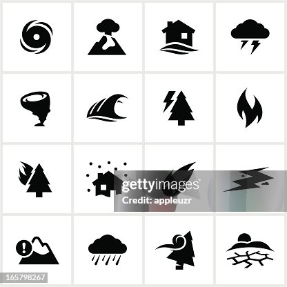 Naturkatastrophe Symbole Naturkatastrophe Symbole