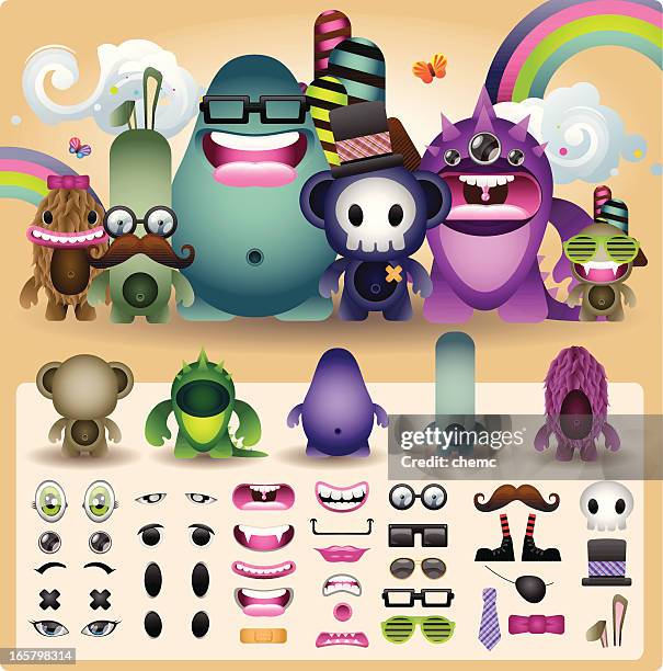 create a creature - cute monster stock illustrations