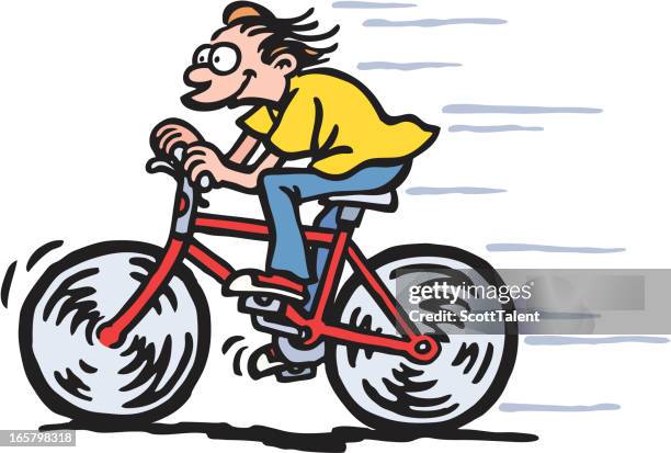 bildbanksillustrationer, clip art samt tecknat material och ikoner med riding bike - bike cartoon