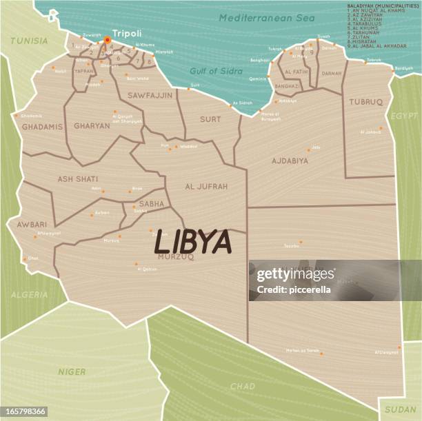 libya state map - libya stock illustrations
