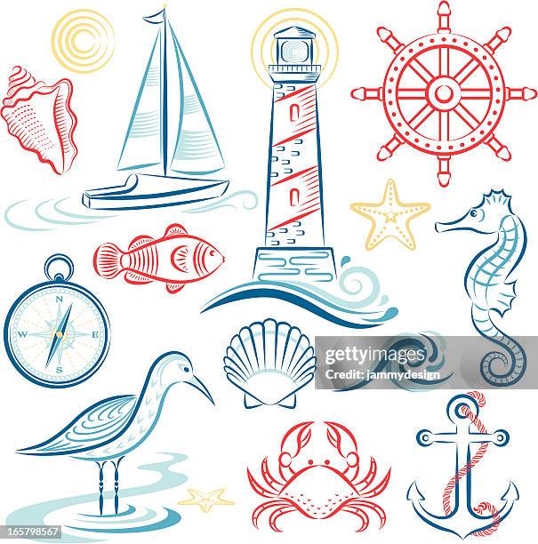 ilustraciones, imágenes clip art, dibujos animados e iconos de stock de & orilla de mar - cabo característica costera