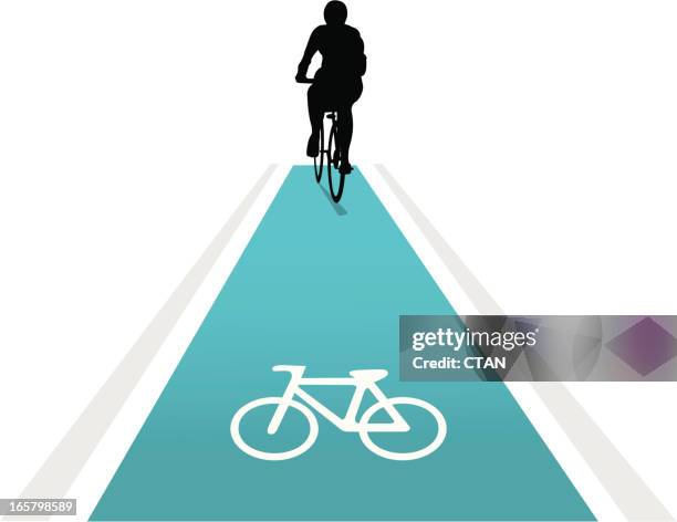 bicycle lane - cycle path green stock illustrations