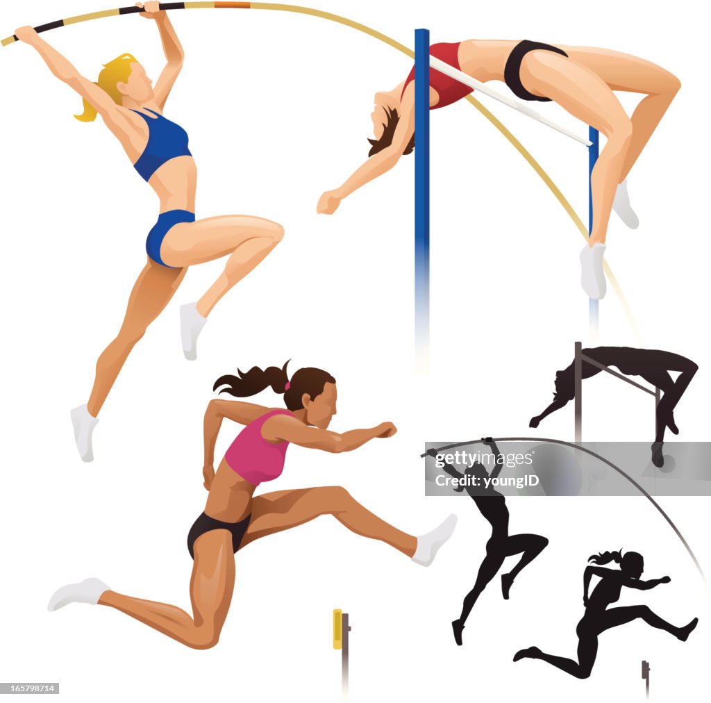 Saut à la perche, Saut en hauteur & haies