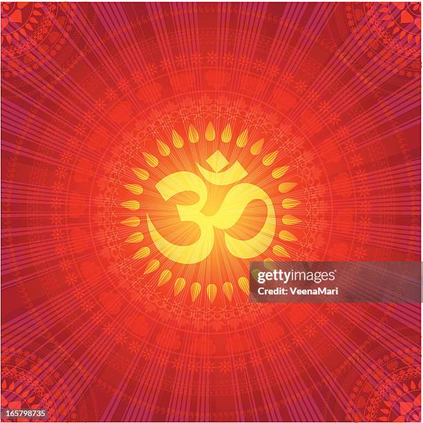 abstract mandala design - om symbol stock illustrations