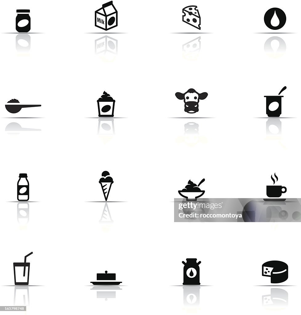 Icon Set, Dairy Product Color