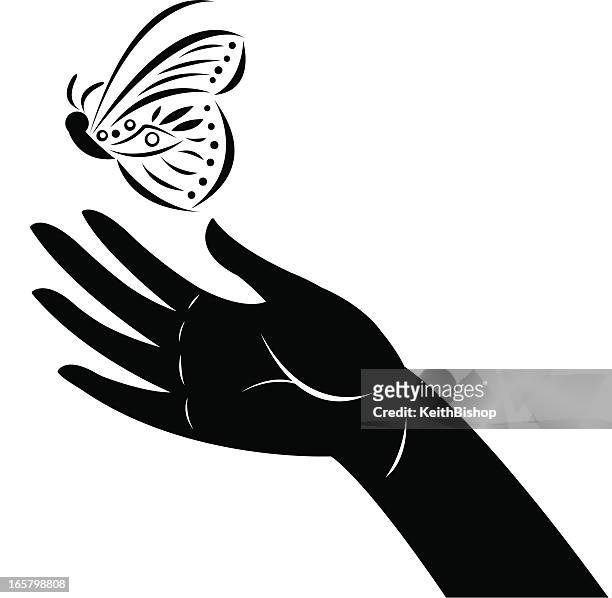 butterfly release - mother nature - releasing stock illustrations