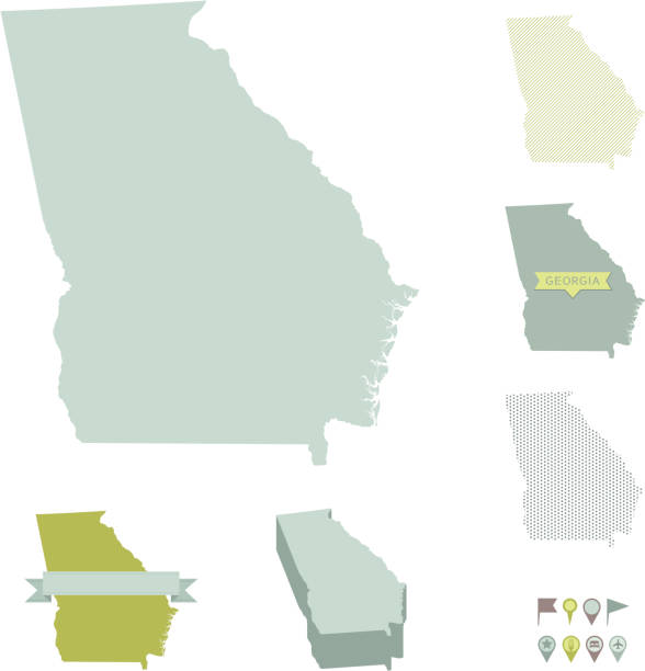 Ega State Map 97 Georgia State Map High Res Vector Graphics - Getty Images