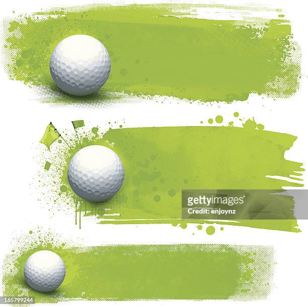 ilustraciones, imágenes clip art, dibujos animados e iconos de stock de golf grunge banners - golf flag