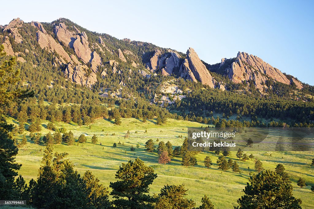 Landscape of flatirons in Boulder, Colorado