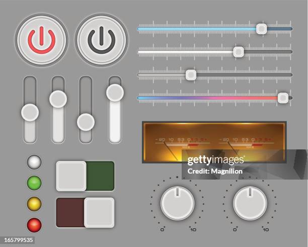 sontrol panel - turning on light switch stock illustrations