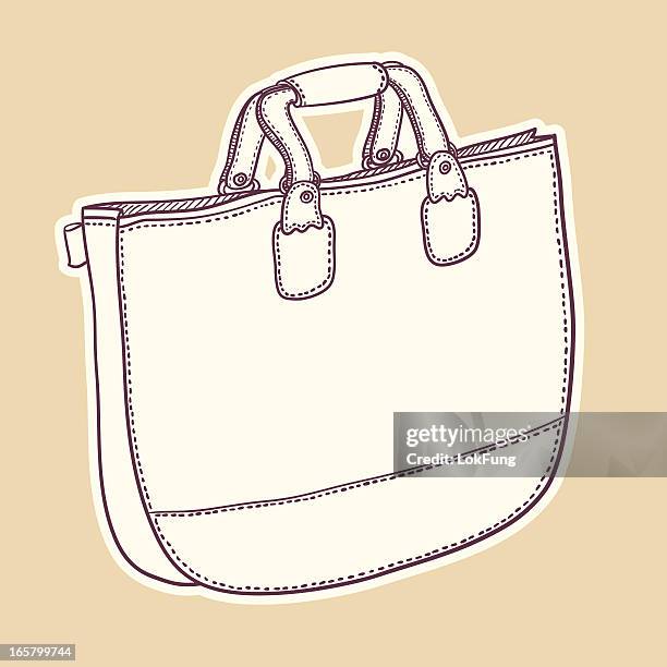 handbag sketch drawing - tote stock illustrations