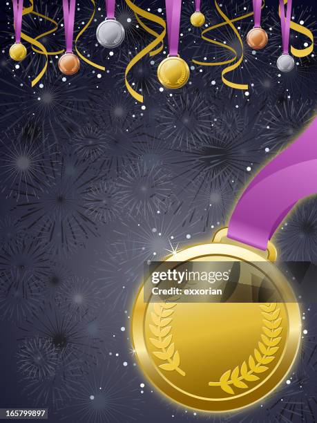 medals awards background - number-one-black-background stock illustrations