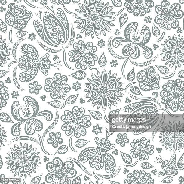 seamless floral pattern - pansy stock illustrations