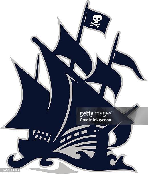 piratenschiff ship - windjammer stock-grafiken, -clipart, -cartoons und -symbole