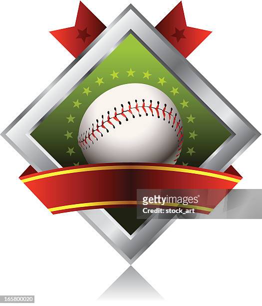 baseball-emblem - baseball diamond stock-grafiken, -clipart, -cartoons und -symbole
