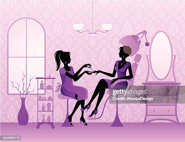 beauty salon - manicure salon stock illustrations