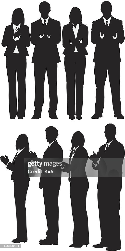 Silhouette der business-Unternehmen Klatschen