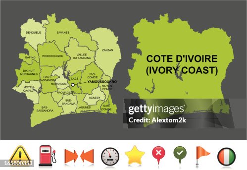 Cote D'Ivoire (Ivory Coast) navigation map Cote D'Ivoire (Ivory Coast) navigation map