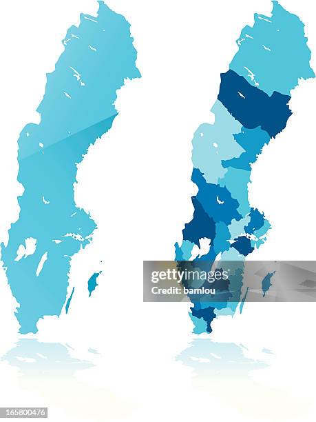 sweden map - scandinavia map stock illustrations