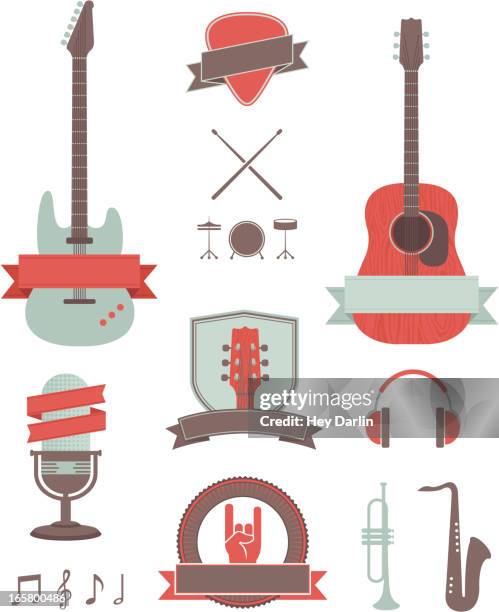 stockillustraties, clipart, cartoons en iconen met music instruments illustrations - gitaarplectrum