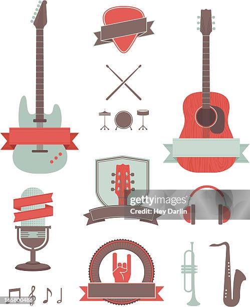 bildbanksillustrationer, clip art samt tecknat material och ikoner med music instruments illustrations - gitarrplektrum